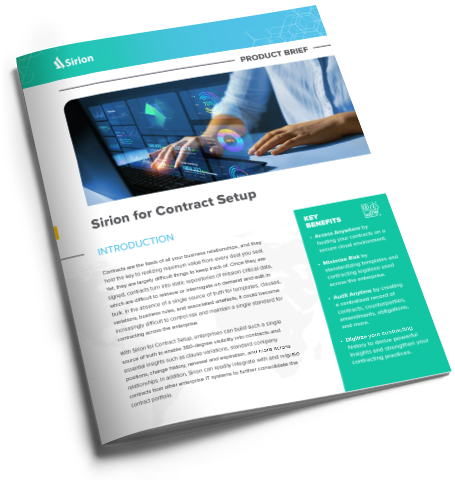 Download Product Brief | Sirion for Contract Setup